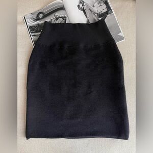 Eileen Fisher Stretchy Knit Pencil Mini Skirt In Black Size M